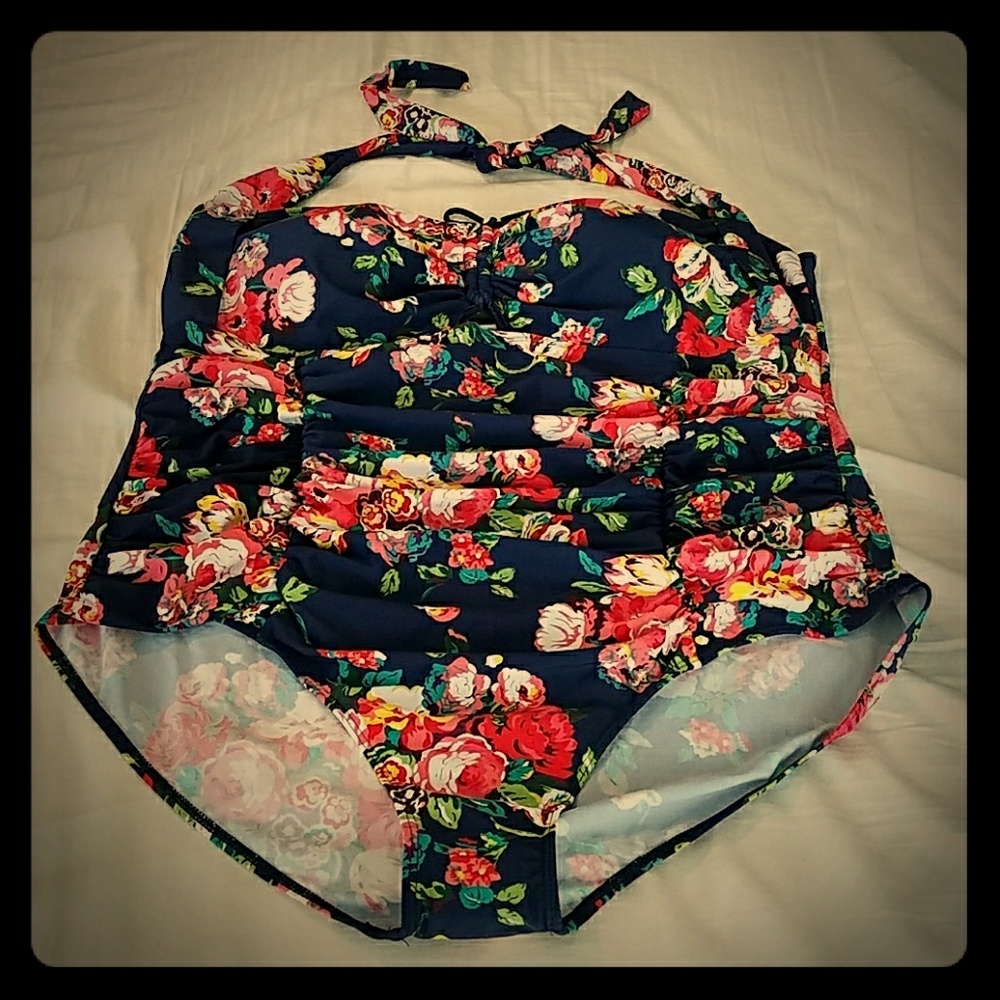 Plus size floral one piece